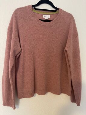 Velvet Rose-Pink Cashmere Crewneck Sweater